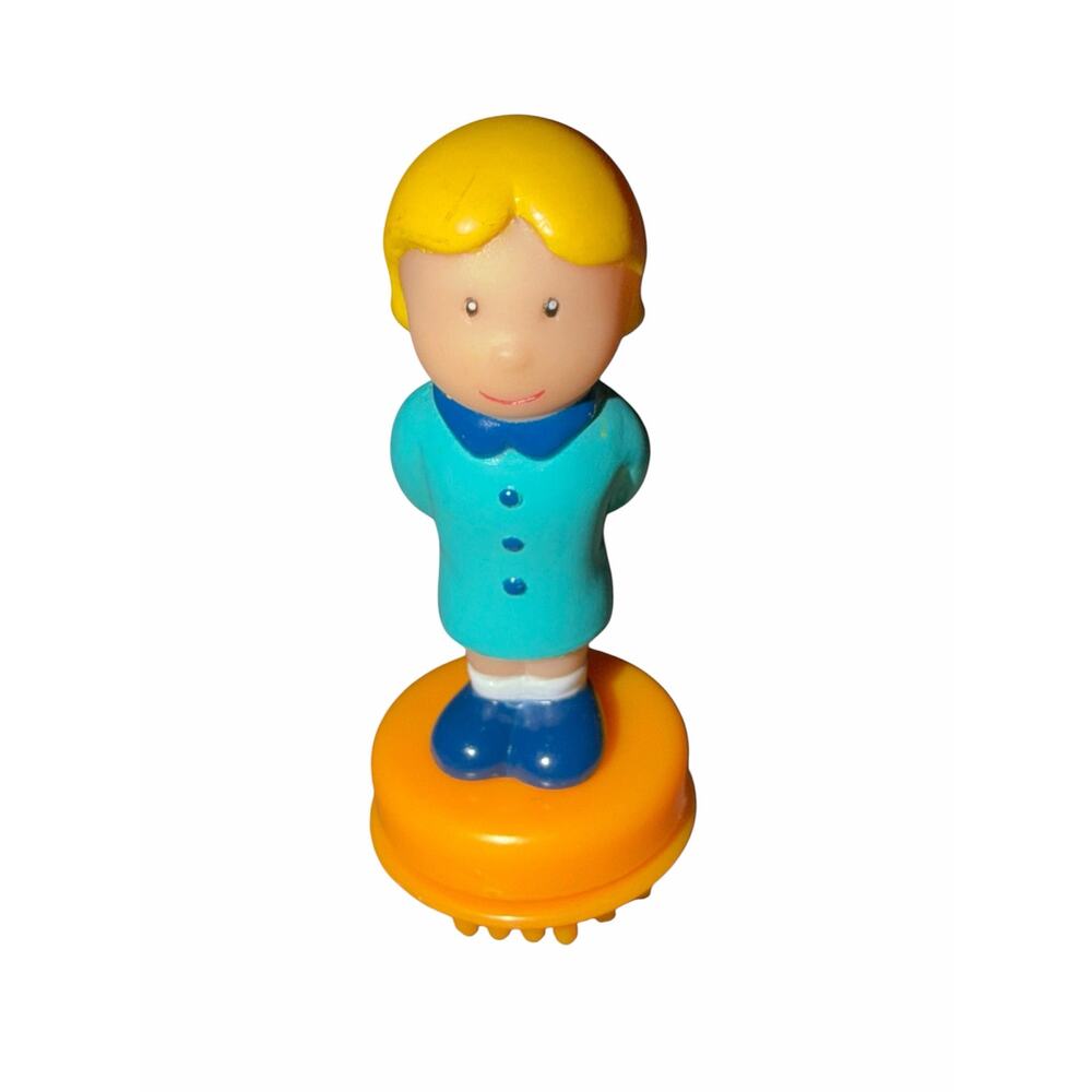 Vintage Battat Bristle Block Blonde Girl Figure Blue Dress Replacement Toy